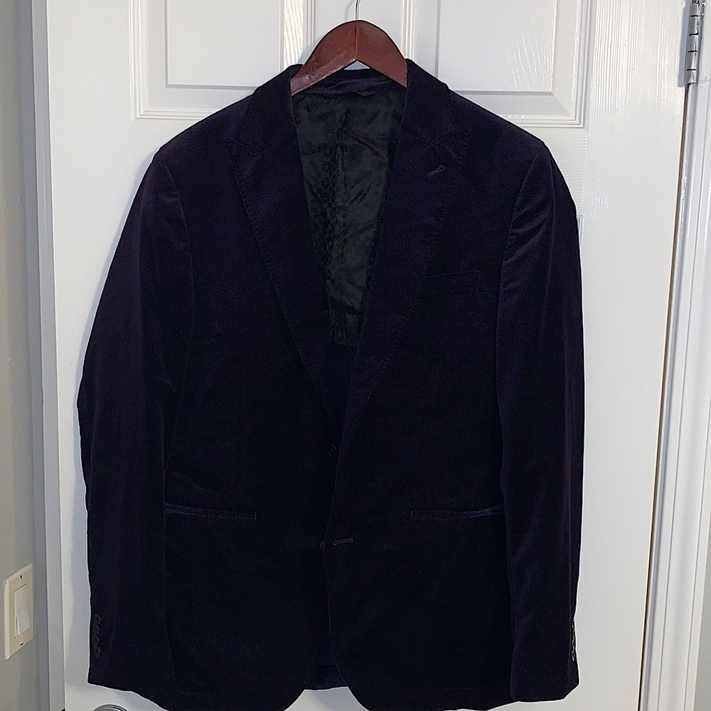 Flynt MINT purple velvet microdot blazer!